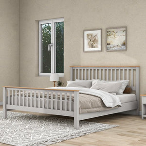 Solid Wood Full Platform Bed Frame with Headboards and Footboards