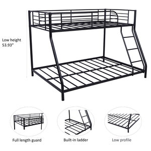Kids Bunk Beds for Boys Girls, Metal Twin Over Full Bunk Bed Frame for Bedroom, Q13