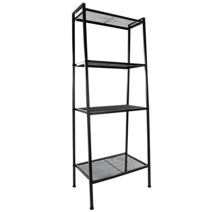 URHOMEPRO Open Bookshelf Rack, 4 Tier Metal Industrial Bookcase, Storage Rack Shelves, Free Standing Display Rack for Book, Photos, Decorations, Corner Bookcase for Living Room, Office, White, W10096