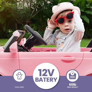 Kids Ride On Cars with Remote Control, UHOMERPO 12 Volt Ride on Toys Power Truck with 3 Speeds, Lights, MP3 Player, Battery Powered Electric Vehicles for Kids Party Gift, Pink, W01