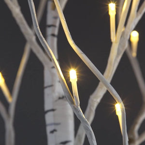 3 Pieces Prelit White Birch Tree with LED Lights, Artificial Christmas Tree with Stand, Christmas Decorations for Indoor Outdoor Garden Wedding Party, 4FT+5FT+6FT, W01