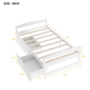 Twin Storage Bed Frame with Drawers, Platform Bed Frame with Wood Slat Support, Twin Size Captains Bed Frame Bedroom Furniture for Kids Teens Adults, No Box Spring Needed