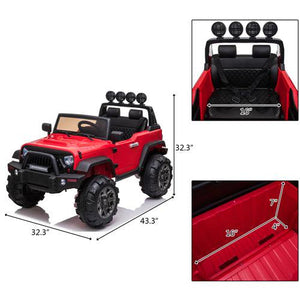 Kids SUV Ride On Cars with Remote Control, UHOMEPRO 12 Volt Ride on Toys Truck with 3 Speeds, Lights, MP3 Player, Battery Powered Electric Vehicles for Kids Party Gift, Red, W15343