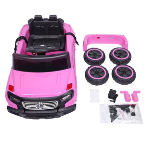 Ride On Toys for Boys Girls, Electric Car with Parental Remote Control & Manual Modes, Music, Horn, Lights, Volume Control Functions, Electric Vehicle for 3-5 Years Old, Pink, W02
