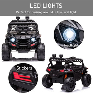 Electric Ride on Vehicles for Kids, 12V Ride On Toys for Girls Boys, Battery Powered Cars UTV Off Road, Ride On Cars with Remote Control, 3 Speeds, LED Lights, MP3 Player, W13756