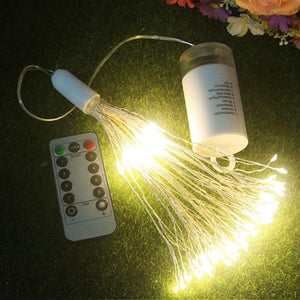 Led Christmas Lights, 120 LED Firework Lights, 8 Modes Dimmable with Remote Control, Battery Operated Hanging Fairy Lights, Waterproof, Indoors Outdoors Wedding Parties Christmas Decoration, W01