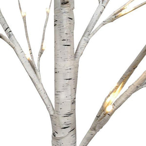 3 Pieces Prelit White Birch Tree with LED Lights, Artificial Christmas Tree with Stand, Christmas Decorations for Indoor Outdoor Garden Wedding Party, 4FT+5FT+6FT, W02