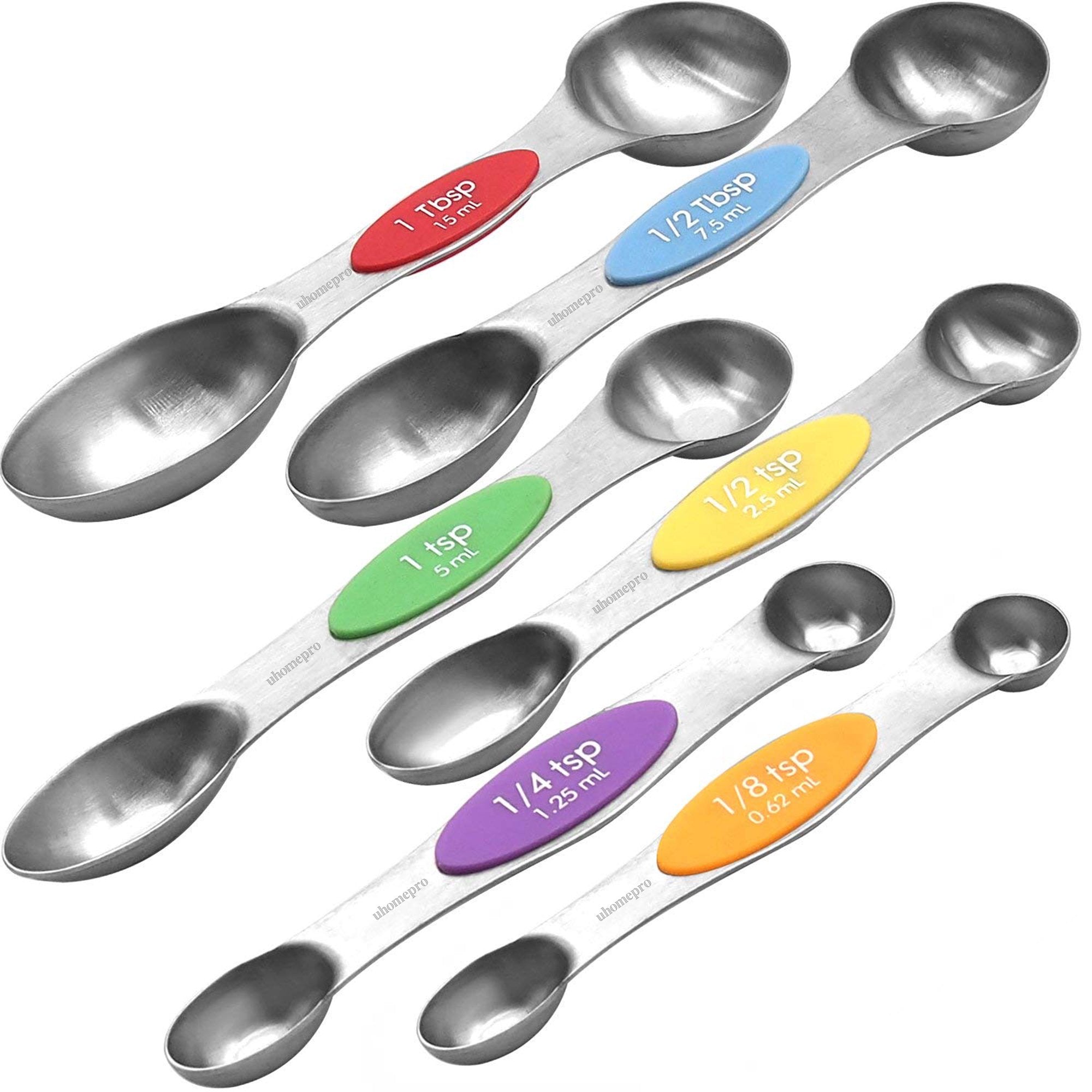 Measuring Spoons Set, Set of 7 TSP Measuring Spoon Stainless Steel  Teaspoons Tablespoons Measure Spoon Set with Metric and US Measurements for  Dry and