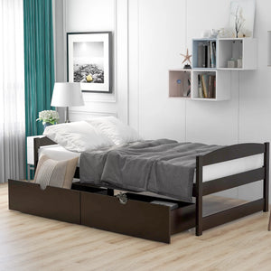 Twin Storage Bed Frame with Drawers, Platform Bed Frame with Wood Slat Support, Twin Size Captains Bed Frame Bedroom Furniture for Kids Teens Adults, No Box Spring Needed