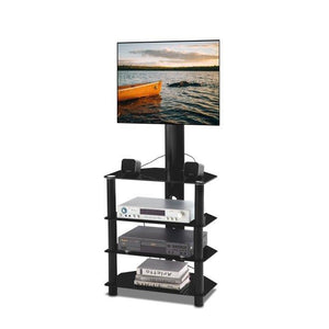 32-55" Entertainment Center, Living Room TV Stand with Mount and Storage Shelves, 4 Tier Media Console Table TV Cabinet, TV Stands for Flat Screens, Apartment/ Office/ Home Corner TV Stand, W8632