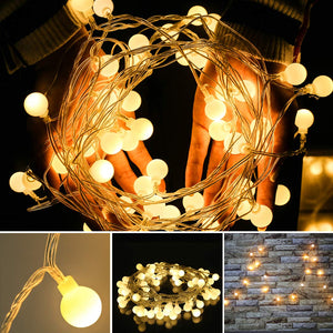 9.84ft 20LEDs Battery Operated Christmas Ball String Lights for Outdoor Indoor Bedroom, Garden, Patio, Q5