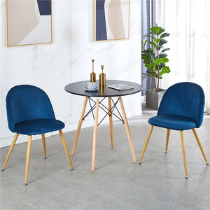 Dining Chair Set of 2, Mid Century Modern Side Chair, Velvet UpholsteBlue Dining Chairs with 4 Legs, Accent Chair for Living Room/Dining Room/Bedroom/Vanity/Patio, Blue, CL310