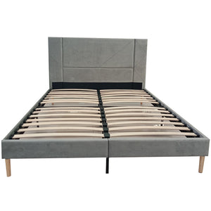 uhomepro Full Bed Frame for Adults Kids, Modern Fabric Upholstered Platform Bed Frame with Headboard, Full Size Bed Frame Bedroom Furniture with Wood Slats Support, No Box Spring Needed