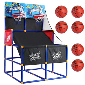 Basketball Goal for Kids, Outdoor Indoor Basketball Hoop Arcade Game with 6 Balls with Pump, Basketball Shooting System for Toddlers and Children, Sports Toys for 3-6 Year Old Boys Girls Gifts, W17910