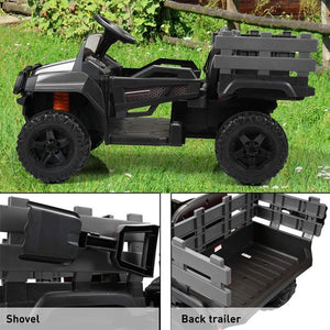 uhomepro Black 12 V Truck Powered Ride-On with Remote Control & LED Lights