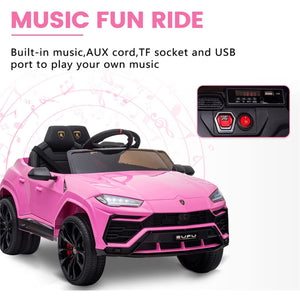 Ride on Toys for Kids, 12V Lamborghini Urus Ride on Car with Remote Control, Electric Vehicle for Girls Boys, 3 Speeds Ride on Car with LED Lights, MP3 Music, Horn, CL61