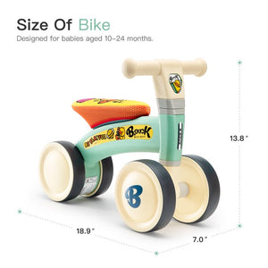 Baby Balance Bikes, Children Kids Walker Toys for 1 Year Old Boys Girls, No Pedal Infant 4 Wheels Toddler Bicycle, Outdoor Indoor Toys, Ride on Toys for Toddler First Birthday Gift, Green, W17347