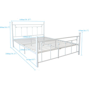 uhomepro Full Size Metal Bed Frame for Kids, Modern Platform Bed Frame with Headboard and Footboard, Heavy Duty Mattress Foundation with Metal Slat Support, No Box Spring Needed, Holds 400lb, Black