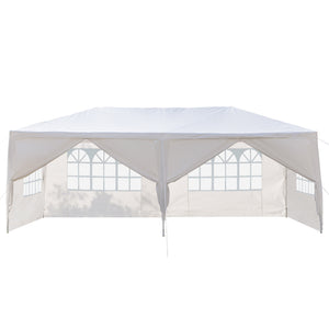 10' x 20' Outdoor Canopy Party Tent, Backyard Tents with 6 Removable Sidewalls, Outdoor Wedding Canopy Tent Gazebo Tent for Parties, Sunshade Shelter for Camping BBQ, L6018