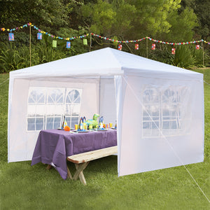 10' x 10' Outdoor Canopy Party Tent, Backyard Tents with 3 Removable Sidewalls, Outdoor Wedding Canopy Tent Gazebo Tent for Parties, Sunshade Shelter for Camping BBQ, L6009
