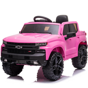 Chevrolet Silverado Ride on Toys Truck, Kids Ride on Cars for 3 Years Old Boy Toys Girl, Battery Powered Vehicles Car with Remote Control, LED Light, MPS Player, Gifts, W01