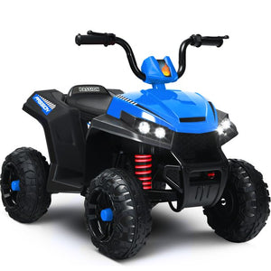 Quad ATV Ride On Cars for Kids, Battery Powered 6 Volt Ride ON Toys, ATV Ride ON Cars with LED Lights, MP3 Player, Electric Motorcycle for 1-4 Years Old Boys Girls Gifts, Blue, W15830