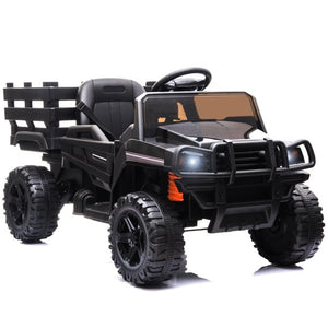 uhomepro Black 12 V Truck Powered Ride-On with Remote Control & LED Lights