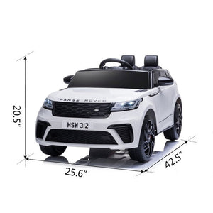 Licensed Land Rover Ride On Car for kids, 12 V Ride on Toys with Remote Control, LED Lights, MP3 Player, Battery Powered SUV Electric Vehicle for Boys Girls, White, W16559