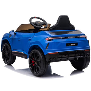 Ride on Toys for Kids, 12V Lamborghini Urus Powered Ride On Truck Cars with Remote Control, Horn, Radio, USB Port, AUX, Spring Suspension, Opening Door, LED Light - Blue, CL61