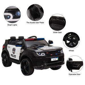 Kids Police Ride on Car, 12V Battery Powered Drive Toddler Car, Electric Police Truck Vehicle, 2.4G Remote Control Chasing Vehicle Toy Car Christmas Gifts with Bright Lights, Realistic Sirens