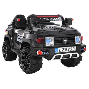 Kids Police Ride on Car, 12V Battery Powered Drive Toddler Car, Electric Police Truck Vehicle, 2.4G Remote Control Chasing Vehicle Toy Car Christmas Gifts with Bright Lights, Realistic Sirens