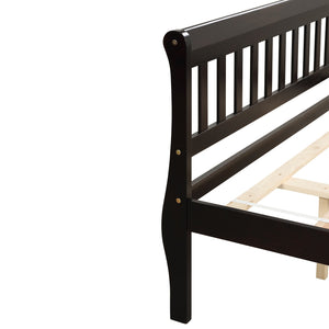 Queen Bed Frames, Wood Platform Bed with Headboard, Footboard and Slat Support for Boys, Girls, No Box Spring Needed, Espresso
