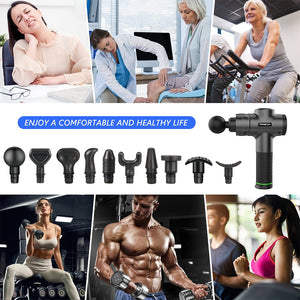 uhomepro Massage Gun Deep Tissue Percussion Muscle Massager for Pain Relief, Handheld Electric Body Massager with 30 Speeds, 10 Heads, Comfortable Muscle Soreness Relieves Massager Gun