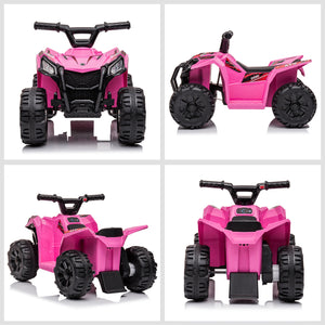 uhomepro 6V Kids Electric Quad ATV 4 Wheels Ride On Cars Toy for Girls Boys, Pink