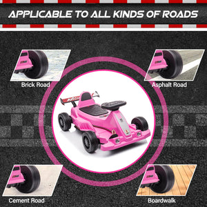 uhomepro 6V Electric Go Kart Powered Ride On Car with Bubble Function LED Light and Horn, Kids Ride on Toys for Boys Girls Ages 2 and Older, Pink
