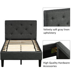 uhomepro Queen Bed Frame with Headboard, Big Drawer, Modern Velvet Upholstered Queen Platform Bed Frame for Adults, Storage Bed Mattress Foundation with Wood Slat Support, No Box Spring Needed