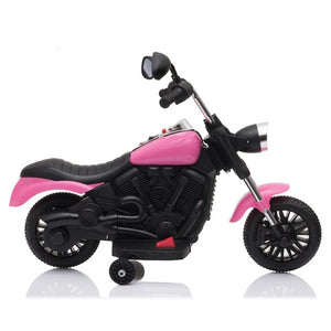 6 Volt Ride on Cars for Boys Girls, URHOMEPRO Electric Ride On Motorcycle for Kids, Battery Powered Motorcycle with Training Wheels, Lights, Music, Ride On Toy, Birthday/Christmas Gift, Pink, W13412