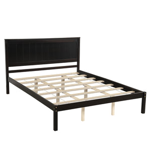uhomepro Twin Bed Frame for Girls Kids, Pretty Platform Bed Frame with Headboard, Heavy-Duty Wood Bed Frame, Twin Size Bed Frame Bedroom Furniture with Wood Slats Support, No Box Spring Needed