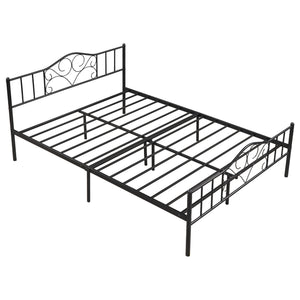 Metal Platform Bed Frame, Queen Bed Frame with Headboard and Footboard, Bed Frame No Box Spring Needed, Queen Size Bed Frame for Kids Adult, Iron Bed Frame for Bedroom Furniture, Black