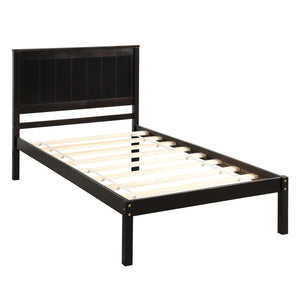 uhomepro Twin Bed Frame for Girls Kids, Pretty Platform Bed Frame with Headboard, Heavy-Duty Wood Bed Frame, Twin Size Bed Frame Bedroom Furniture with Wood Slats Support, No Box Spring Needed
