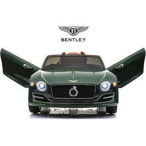 Electric Vehicle for Boys Girls Gifts, Licensed Bentley Power Kids Ride on Toy, 12V Battery Powered Ride on Cars with Remote Control, 3 Speeds, LED Light, Horn, Green, W17621