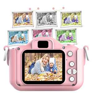 Kids Toys Camera for 3-6 Year Old Girls Boys, Compact Cameras for Children, Best Gift for 5-10 Year Old Boy Girl 8MP HD Video Camera Creative Gifts, Pink(32GB Memory Card Included), I5482