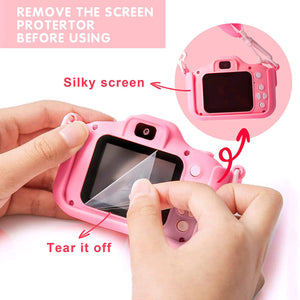 Kids Toys Camera for 3-6 Year Old Girls Boys, Compact Cameras for Children, Best Gift for 5-10 Year Old Boy Girl 8MP HD Video Camera Creative Gifts, Pink(32GB Memory Card Included), I5482