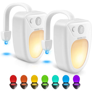 Glow Bowl Toilet Light, 2PACK Toilet Night Light Motion Activated 8 Color Changing Led Toilet Seat Light Motion Sensor Toilet Bowl Light, I2447