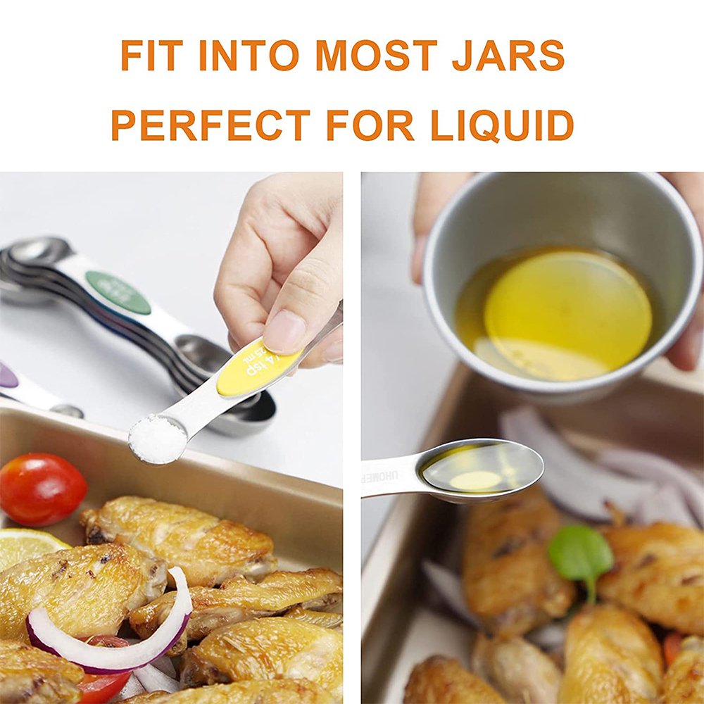 Magnetic Measuring Spoons Set Fits In Spice Jars Set Of 8 Is Oil