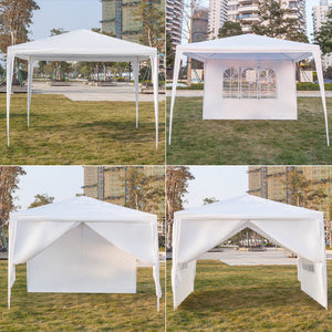 10' x 10' Outdoor Canopy Party Tent, Backyard Tents w/ 4 Removable Sidewalls, Waterproof Outdoor Wedding Canopy Tent Gazebo Tent for Parties, Easy Set-Up Sunshade Shelter for Camping BBQ, L6018