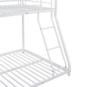 Bunk Beds for Kids, UHOMEPRO Twin over Full Bunk Bed, Heavy Duty White Metal Bunk Bed Twin over Full with Ladder/Safety Rail for Boys Girls, Twin over Full Bunk Bed for Bedroom/Dorm, CL807