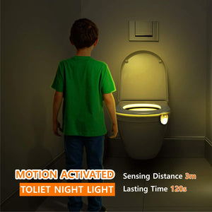 2 Packs Toilet Night Light Motion Activated 8 Color Changing Led Toilet Seat Light Motion Sensor Toilet Bowl Light, I2431