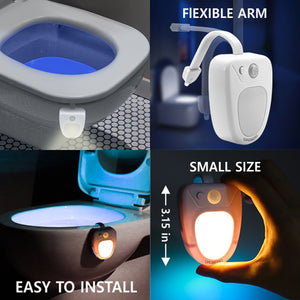Led Toilet Light, 2PACK Toilet Night Light Motion Activated 8 Color Changing Led Toilet Seat Light Motion Sensor Toilet Bowl Light, I2420