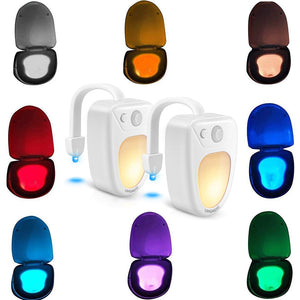 Led Toilet Light, 2PACK Toilet Night Light Motion Activated 8 Color Changing Led Toilet Seat Light Motion Sensor Toilet Bowl Light, I2420